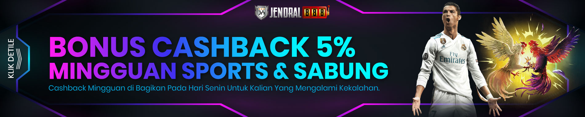 Bonus Cashback Mingguan di JENDRAL888